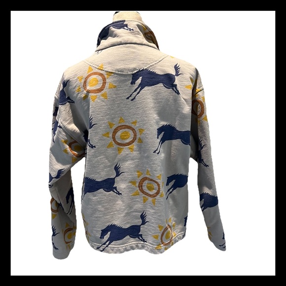 Vintage True Grit Fleece Jacket women’s L gray/ivory western boho southwestern - Picture 2 of 6